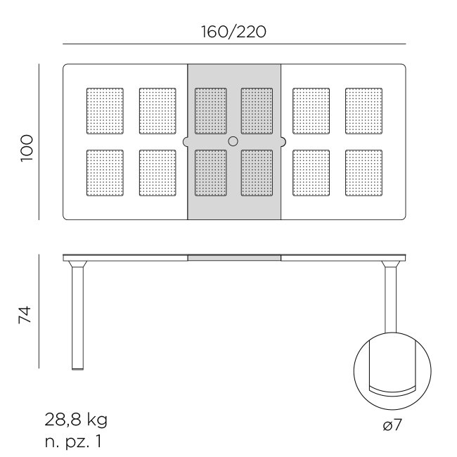 Load image into Gallery viewer, Nardi Libeccio Extendable Table 160-220
