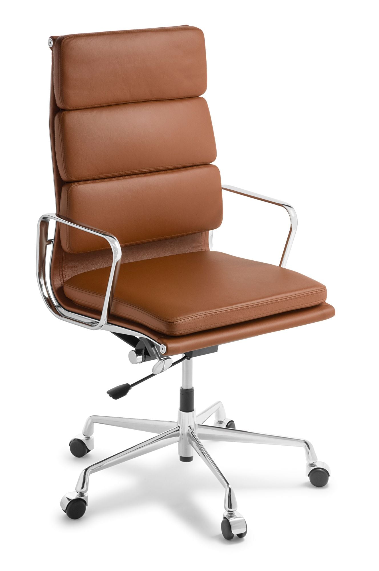 Eames Replica Soft Pad High Back Chair - Tan Leather